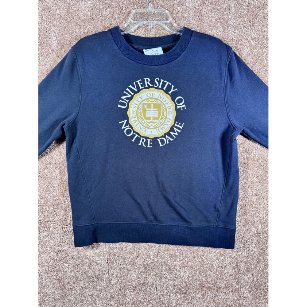 Champion University of Notre Dame Sweatshirt Mens Large Navy Blue Crewneck
